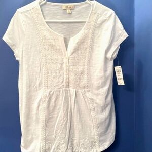 Style and co Bohemian style white Peasant top, NEW